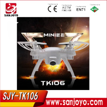 TK106 2.4g Headless mode rc mini drone with hd camera with One key to return&360 degrees roll VS CX-10W RC MINI DRONE
